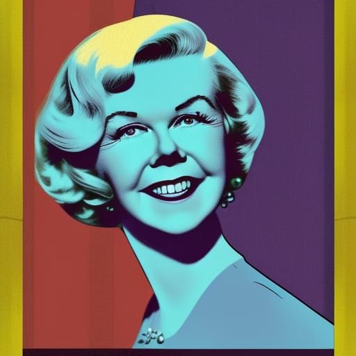 Doris Day in Pop Art Screen Print