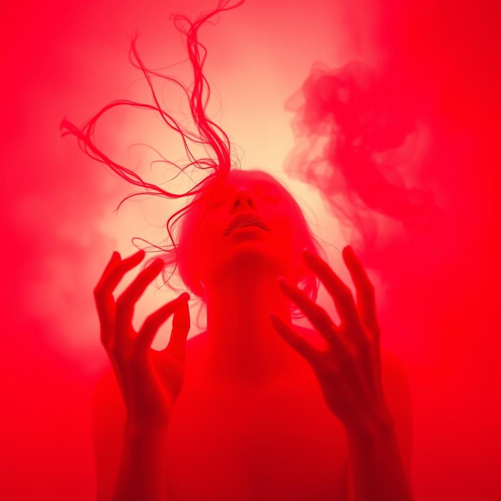 Abstract Crimson Femininity in Void