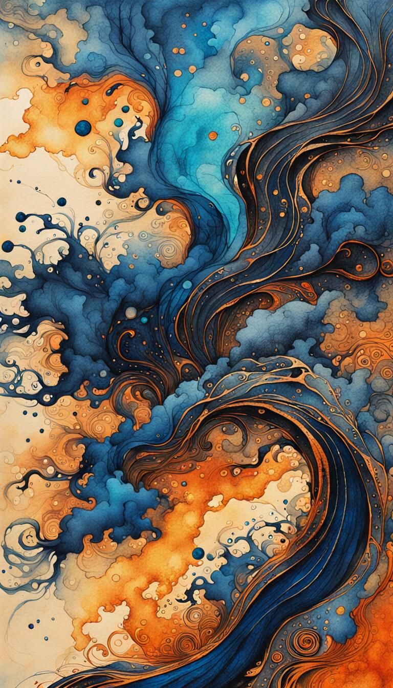 Ink Flows from Ancient Pen in Fantasy Art