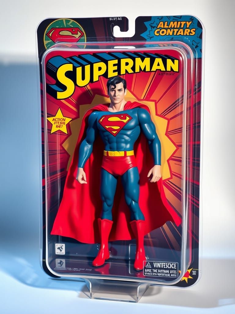 Vintage 1987 Superman Action Figure Playset Packaging in Pho...