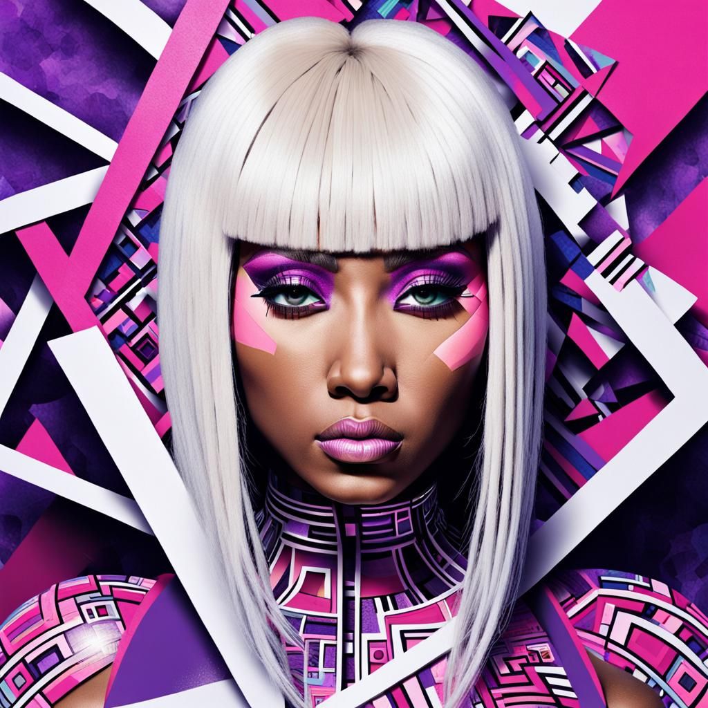 Surreal Geometric Portrait in Pop Art Style