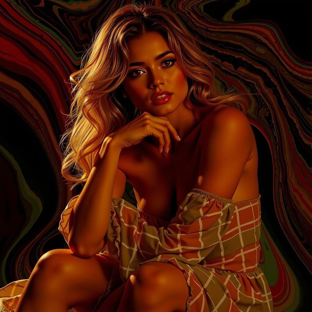 Abstract Gelato Colors Swirling in Bold Stripes