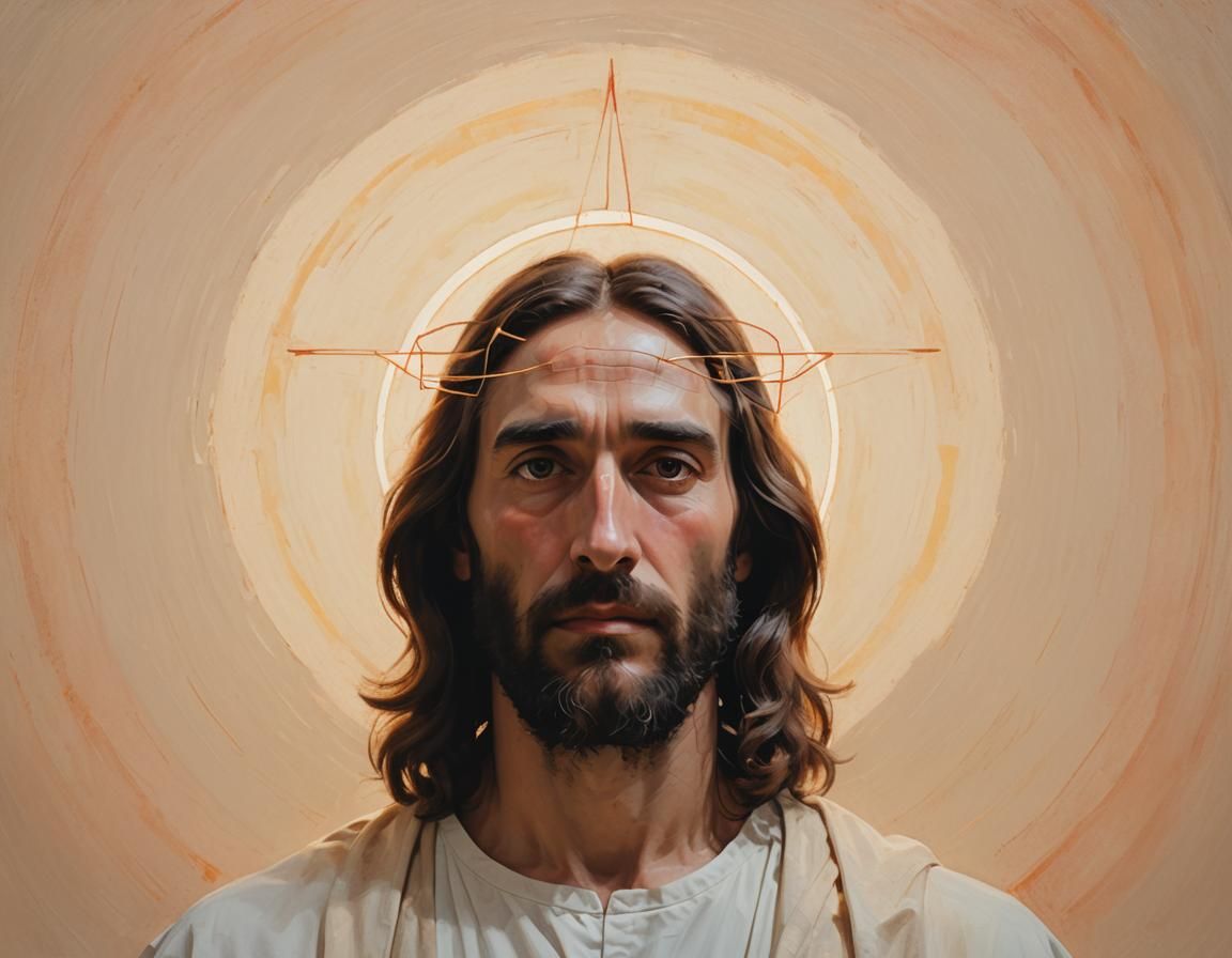 Abstract Portrait of Jesus Christ in Rothko Style