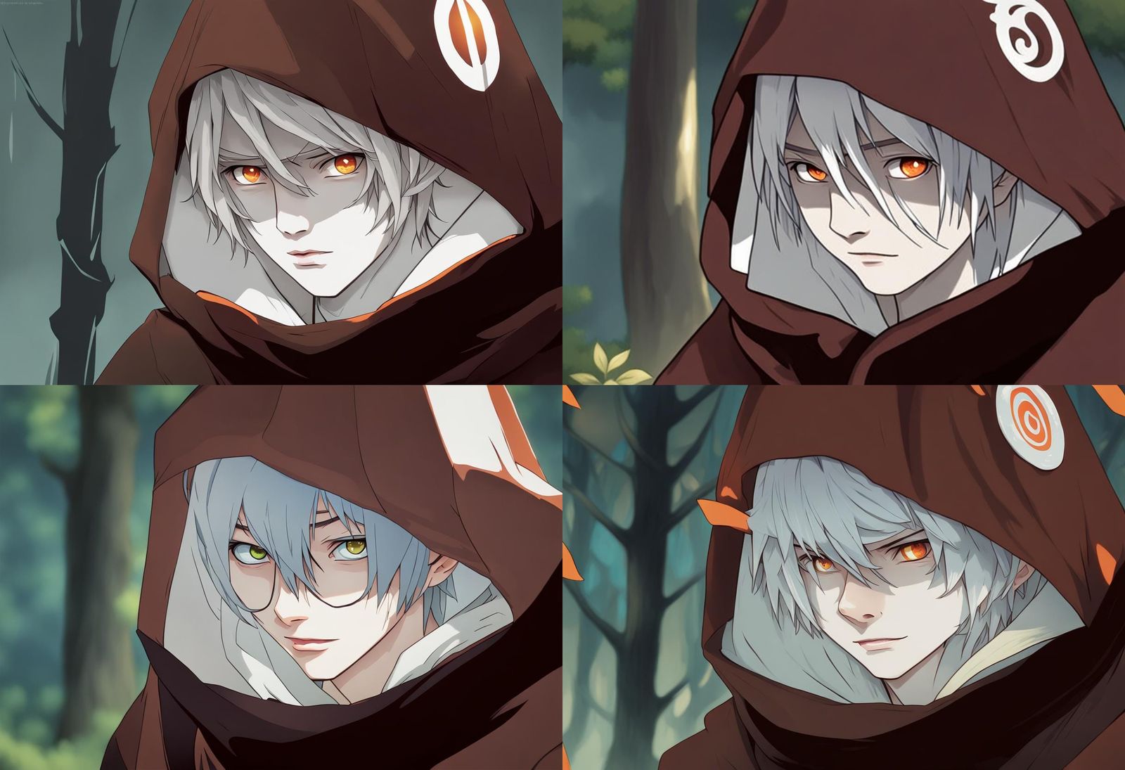 Anime Boy Portrait with Orange Hair