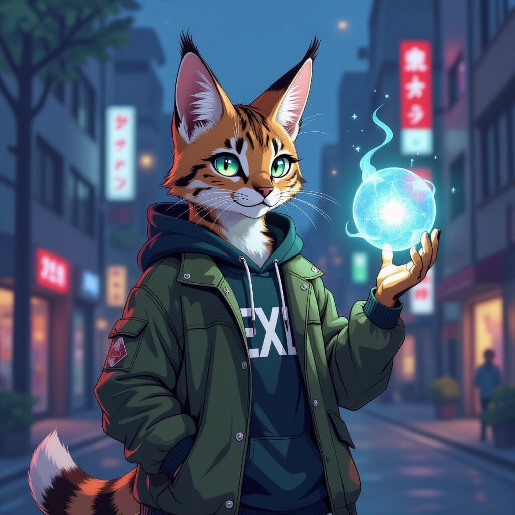 Serval Cat in Tokyo Park, Anime Key Visual