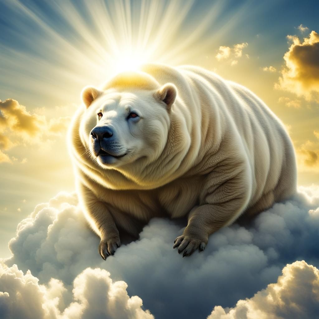 Overweight Animal in Divine Sunshine