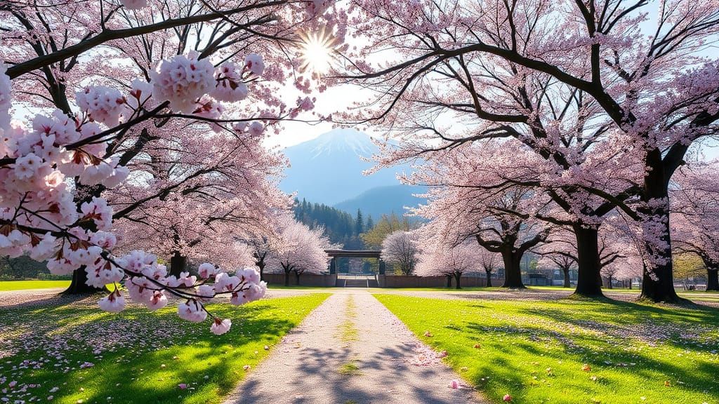 Serene Cherry Blossom Park Photography