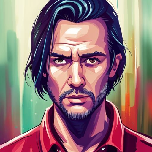 portret of keanu reeves, John Wick.
