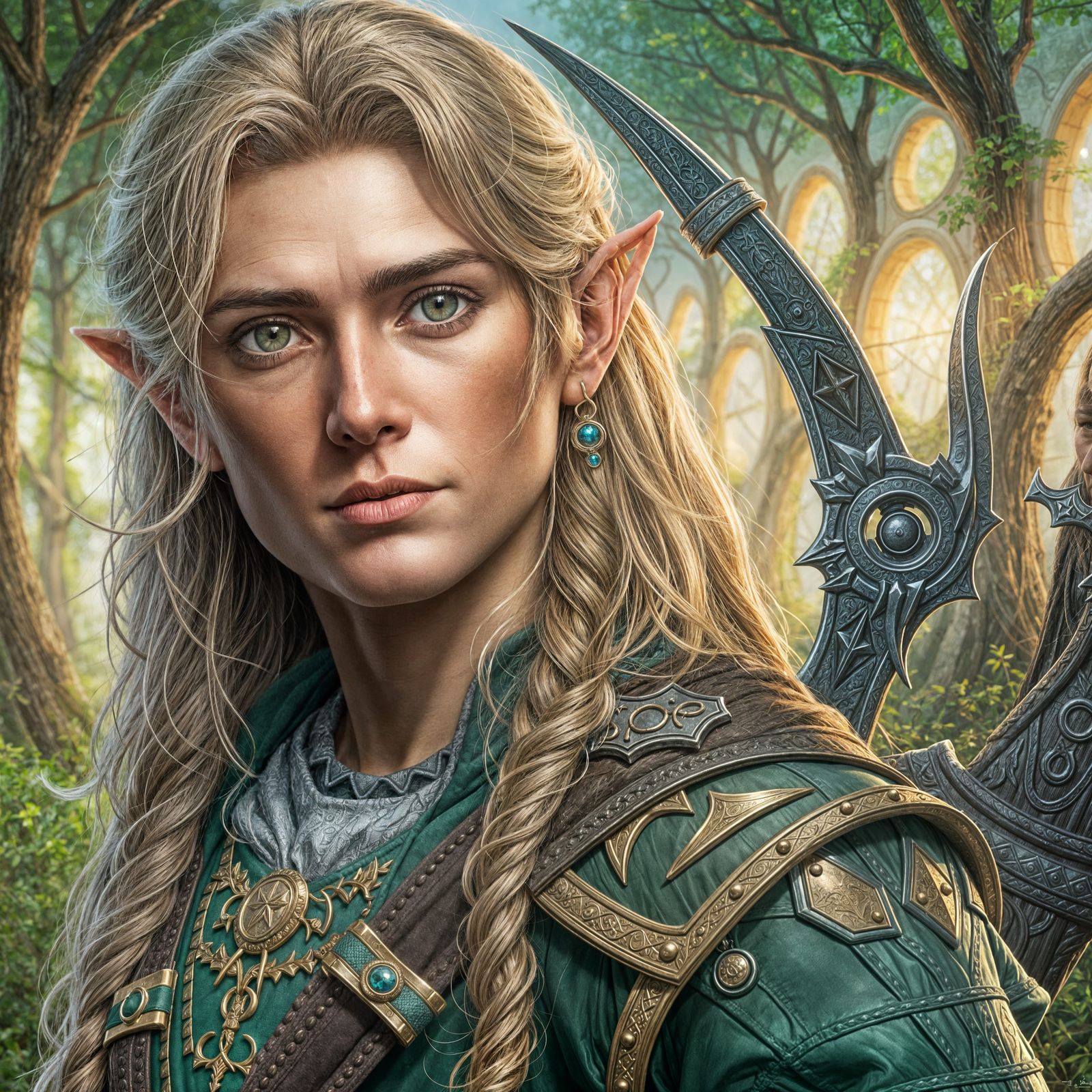Hyperrealistic Portrait of Tolkien's Legolas
