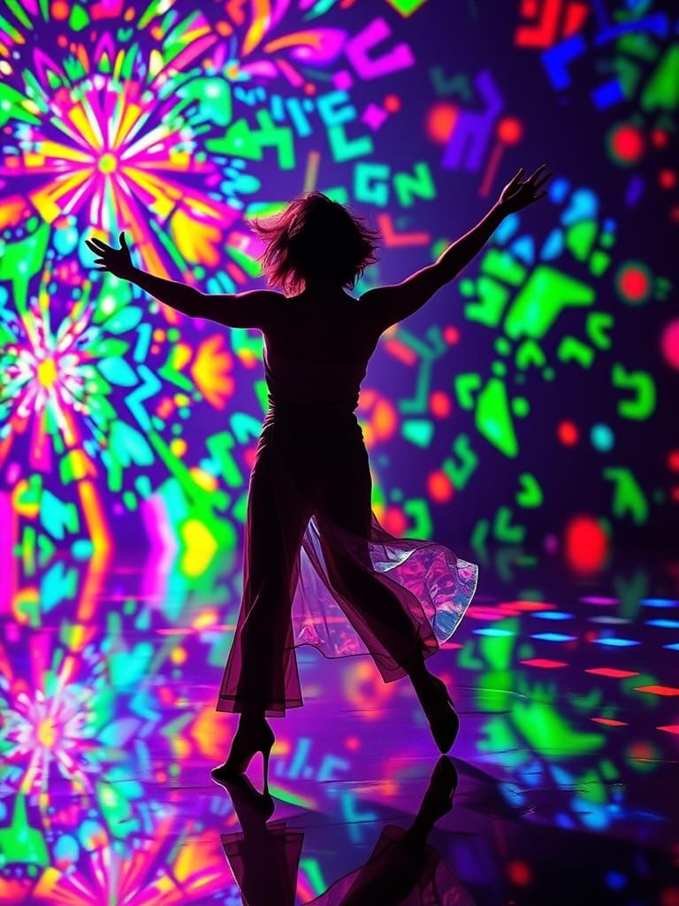 Dancer in Strobe Light Leaves Trailing Image