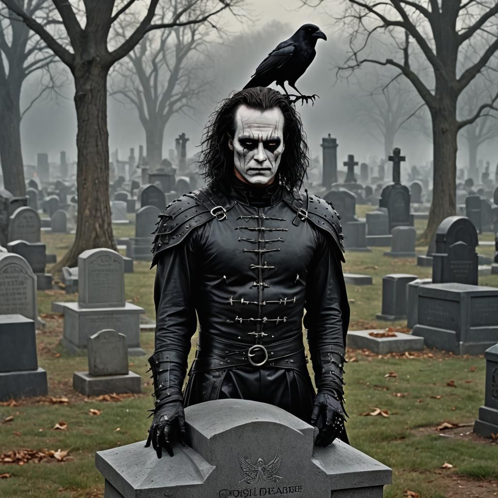 A hyperrealistic picture of Brandon Lee's Character Eric Dra...