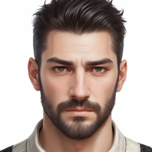 Detailed Portrait of Handsome Bearded Man in Rembrandt Light...