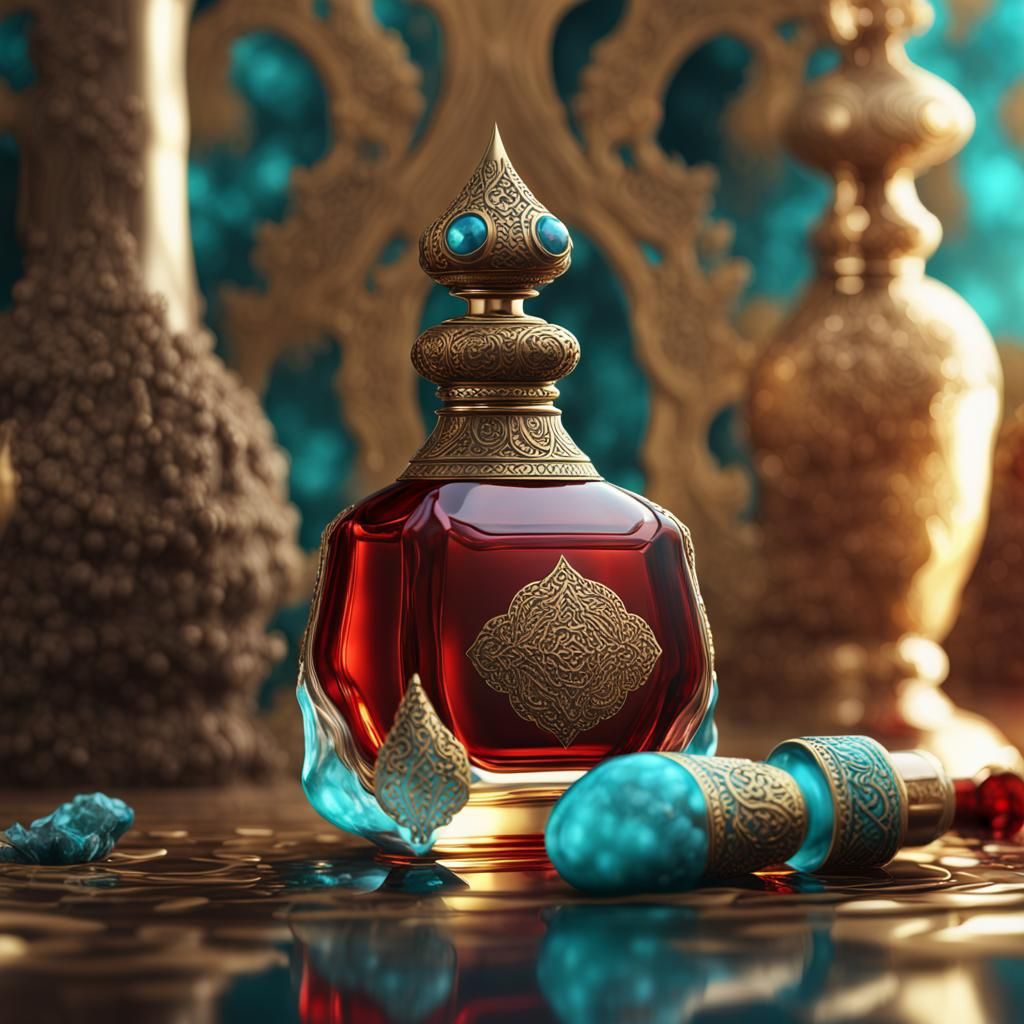 Arabian Agarwood Oil in Crystal Perfume Bottle