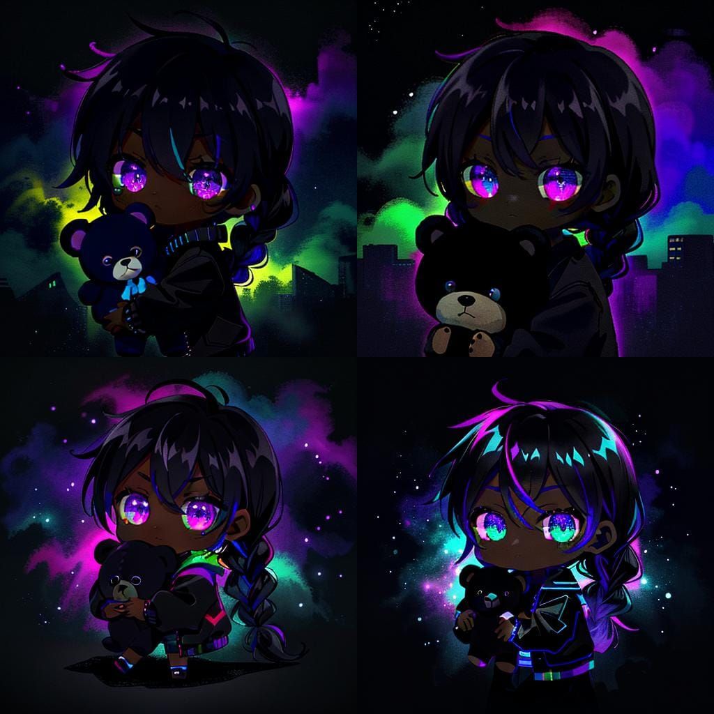 Chibi Child with Glow-in-the-Dark Jacket