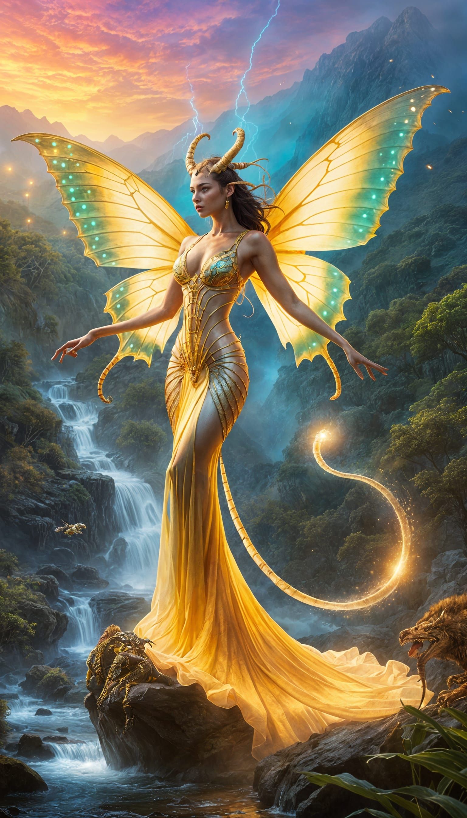 Hybrid Chimera Girl with Animalistic Features