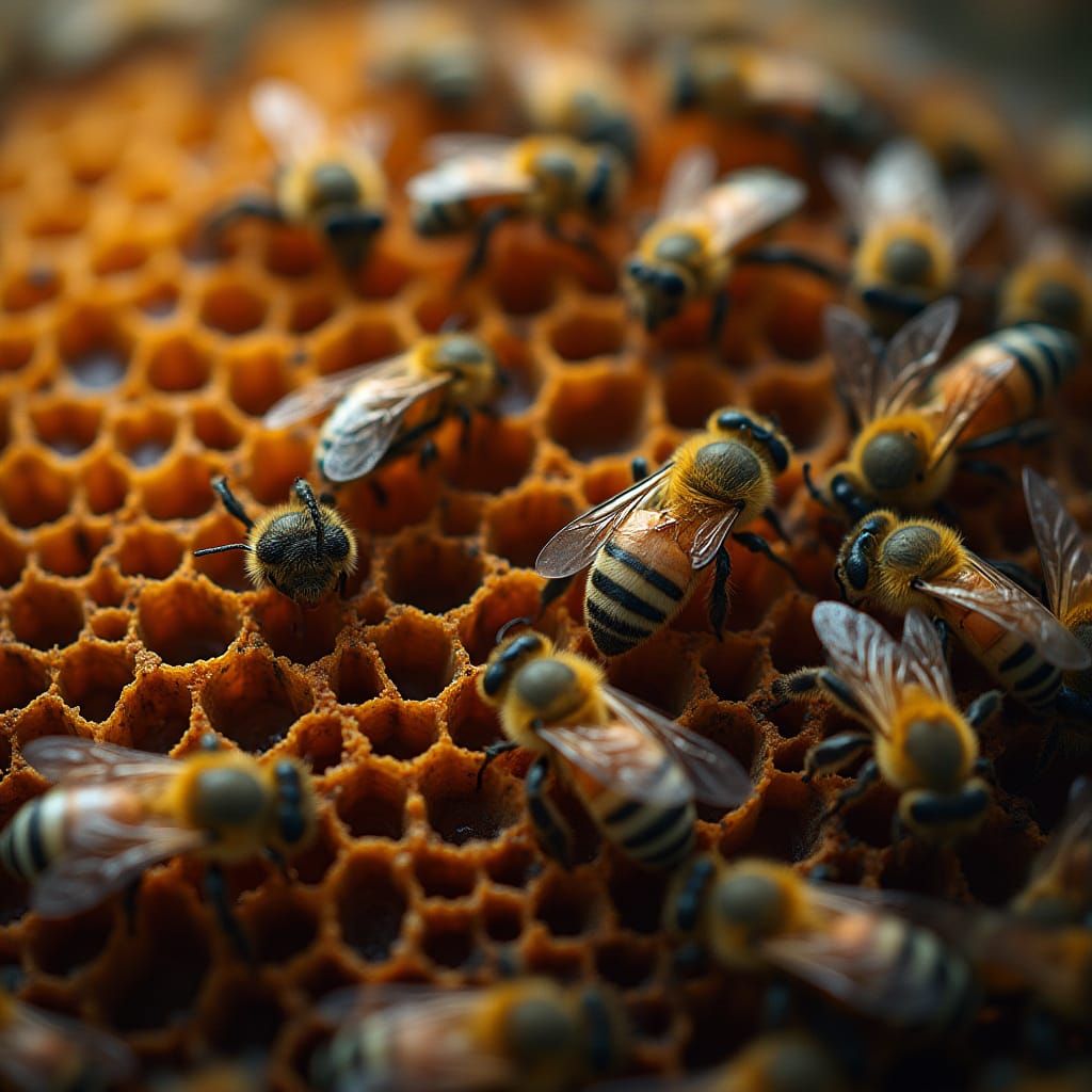 Beehive Macro in Vibrant Colors