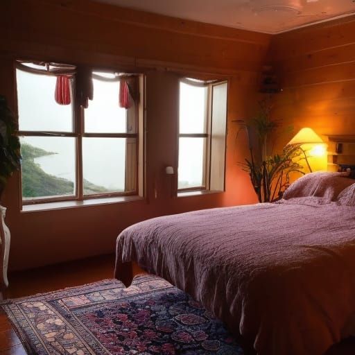 Cozy Space with Soft Lighting: Digital Illustration