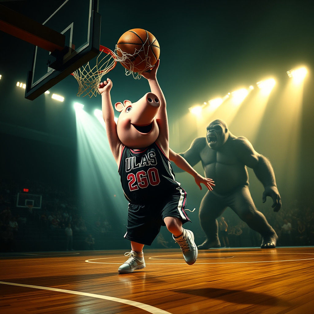 Peppa Pig Dunks on King Kong: Cinematic Basketball