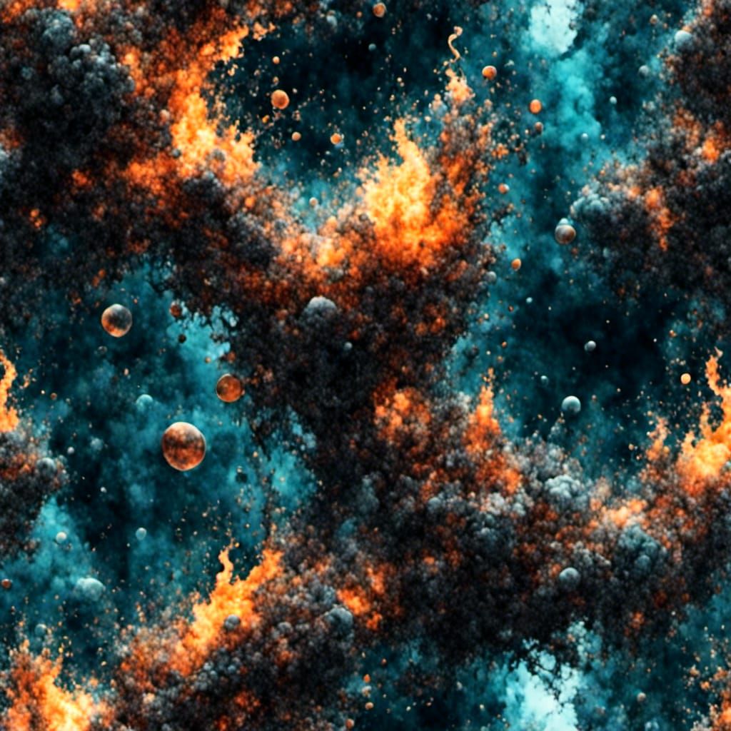 Fiery Explosion in Watercolor Style