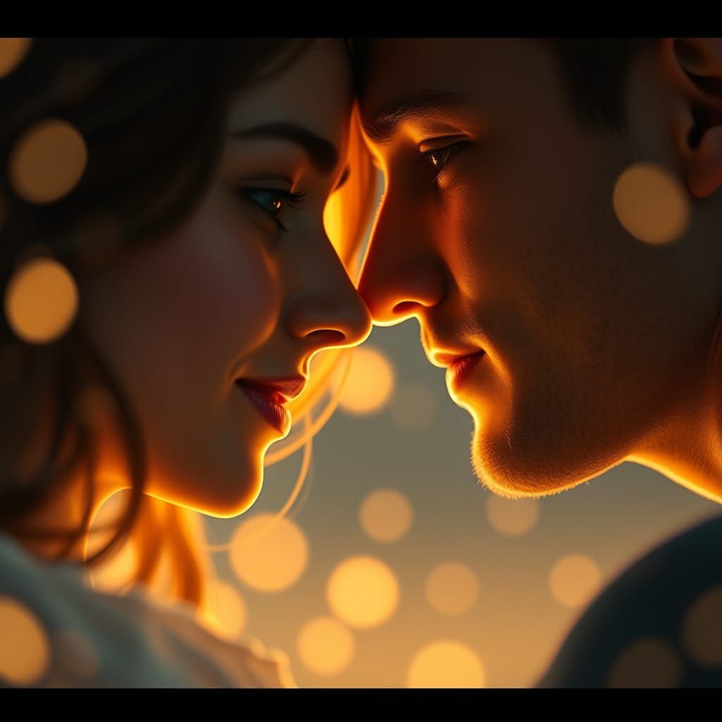 Ethereal Love Portrait in Dreamlike Cinematic Style