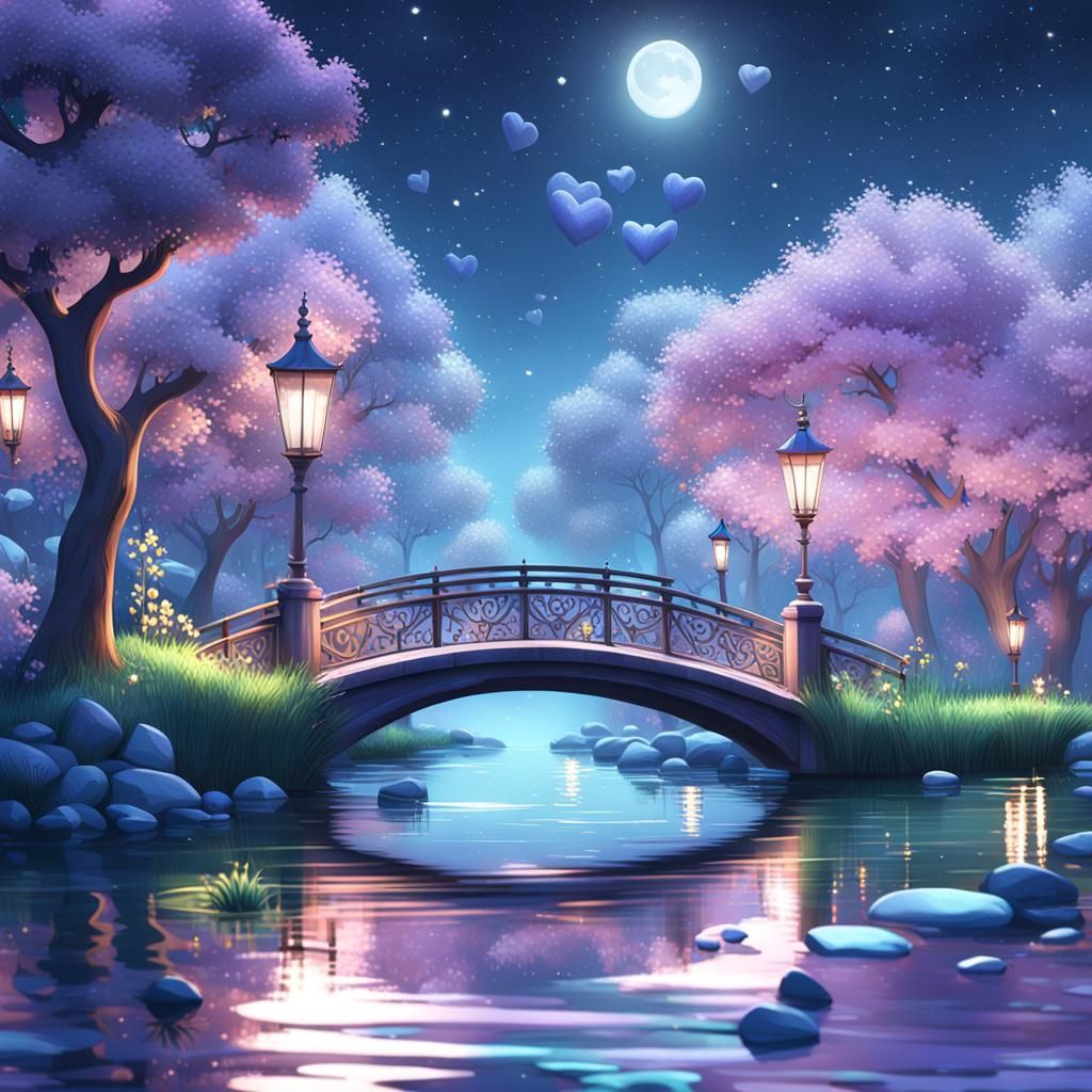 Romantic Dance Under Starlit Sky as 3D Digital Art