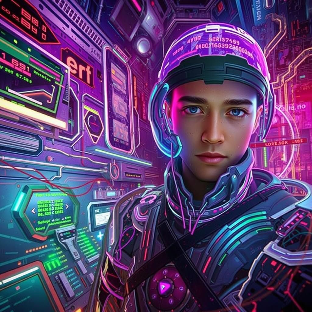 Digital Resurrection in Cyberpunk Laboratory with Glitch Art