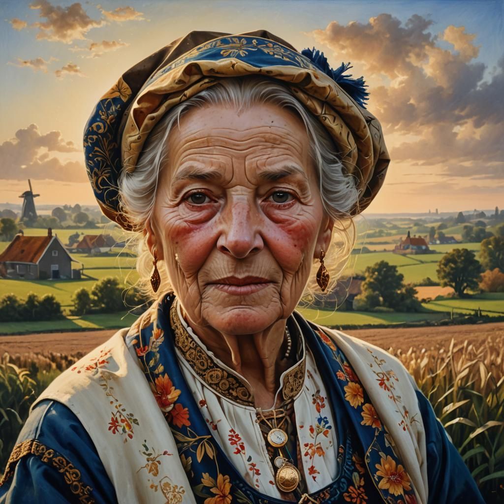 Dutch Woman Portrait in Realism Style