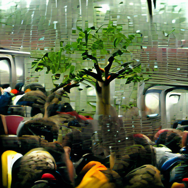 Rainy Forest Scene with Train Tracks