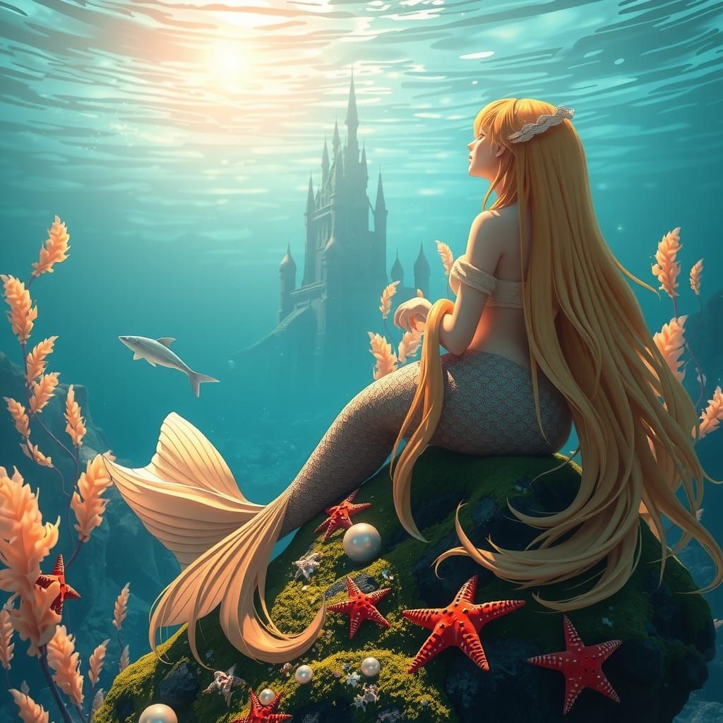 Enchanted Mermaid in Ethereal Underwater Realm