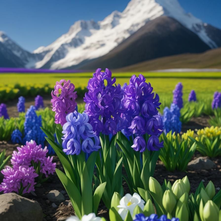 Hyacinths Blooming in the Alps: Detailed Spring Photo