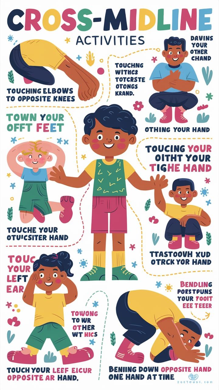 Engaging Infographic for Kids: Cross-Midline Activities