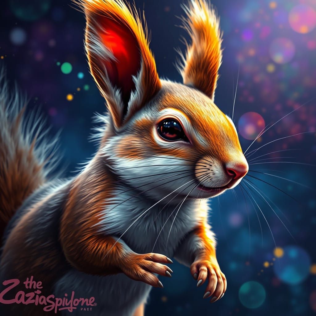 Hyperrealistic Space Squirrel with Intricate Details