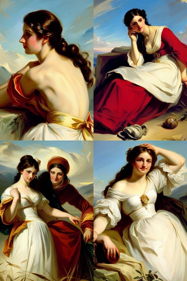 Elegant Portrait in the Style of Winterhalter