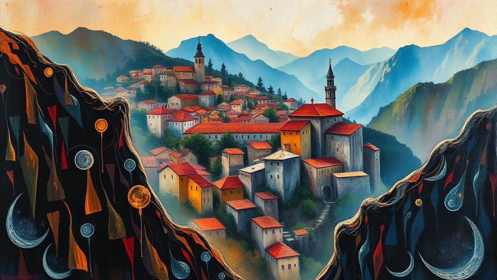 Mystical Yugoslavia: Heavy Metal Impasto and Watercolor City...