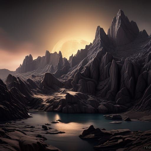 Fantastical Moon in Detailed Matte Painting