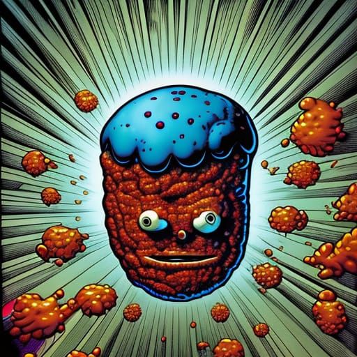 Meatwad as Psychic Psyclops in Comic Book Art