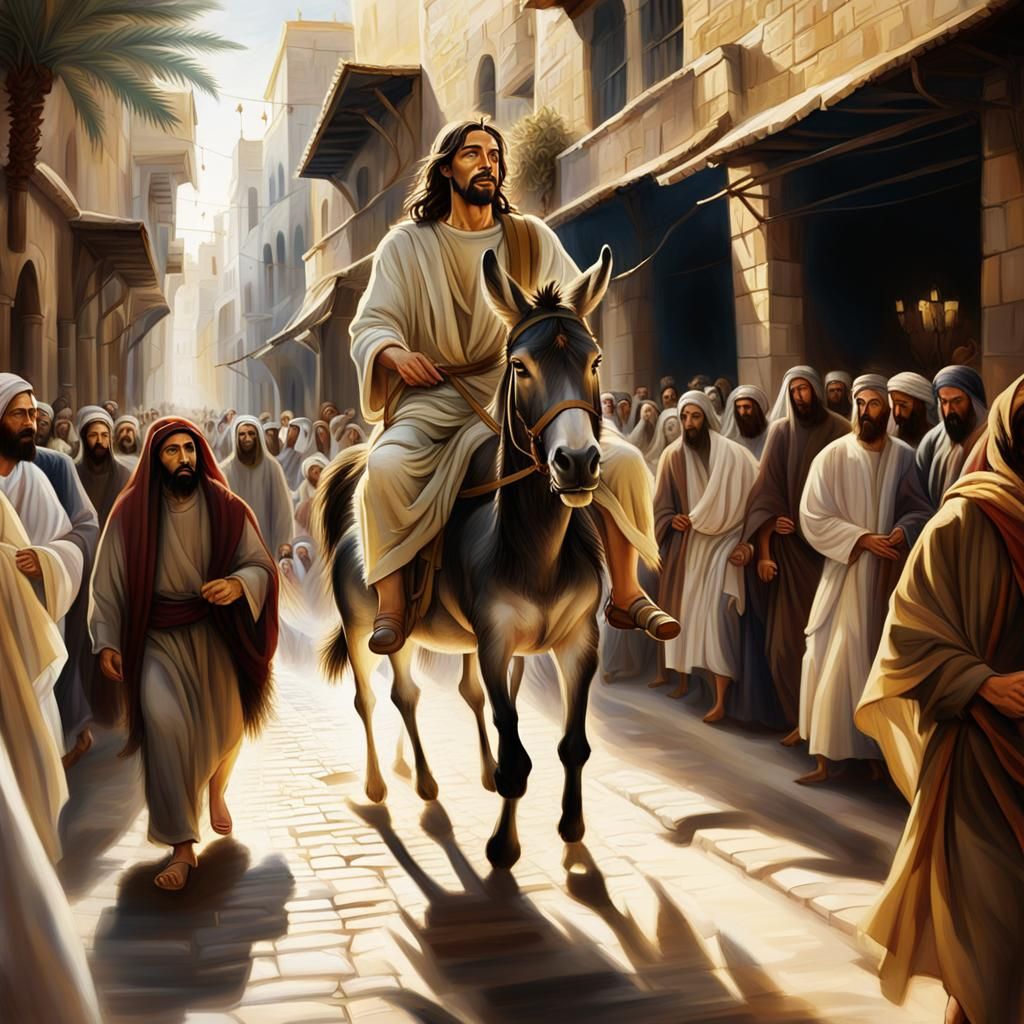Jesus Enters Jerusalem in Renaissance Style