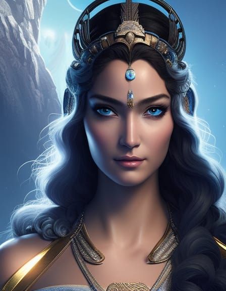 Artemis: Moon Goddess in Hyperdetailed Digital Art