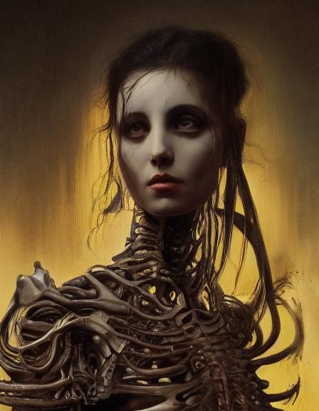 Biomechanical Gynoid in Science Fantasy Style