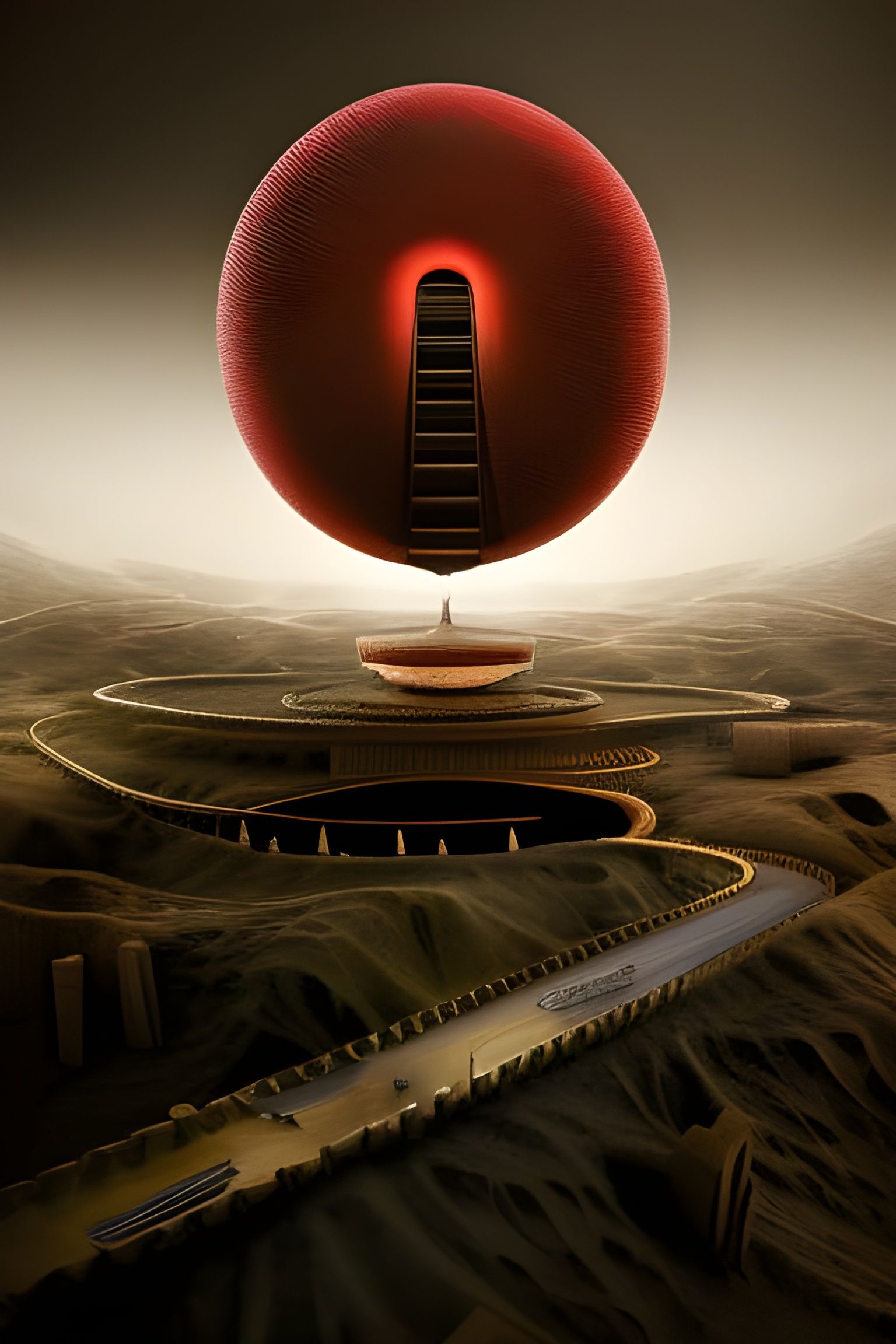 Chaotic Time Loop: A Surreal Mixed Media Collage