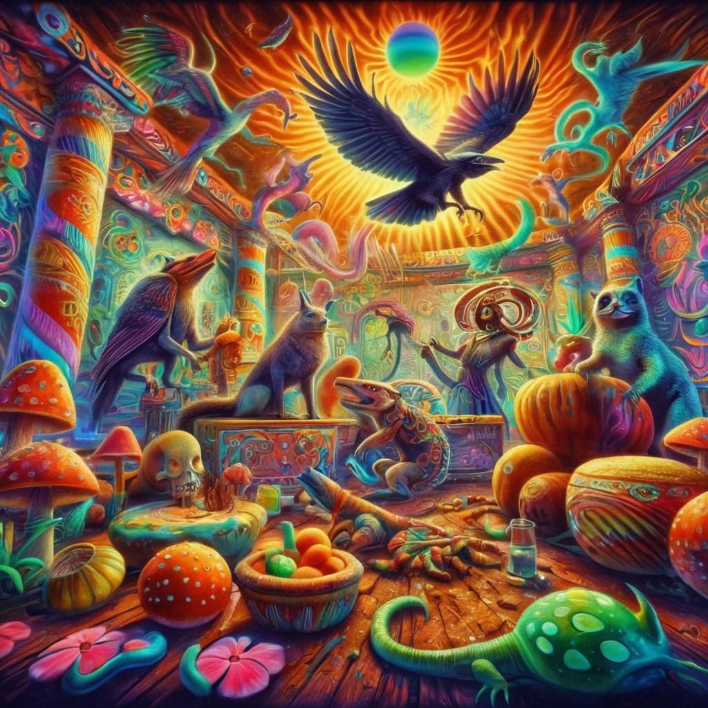 Surreal Mexican Folk Art Nightclub Scene