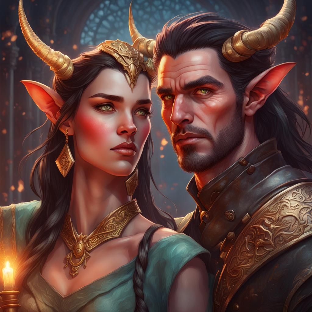 Fantasy Couple Portrait in Unreal Engine 5 Style