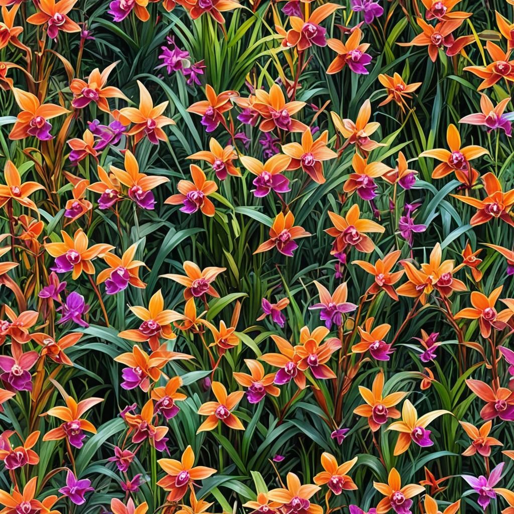 Cybertronian Gardenscape with Crystalline Orchids