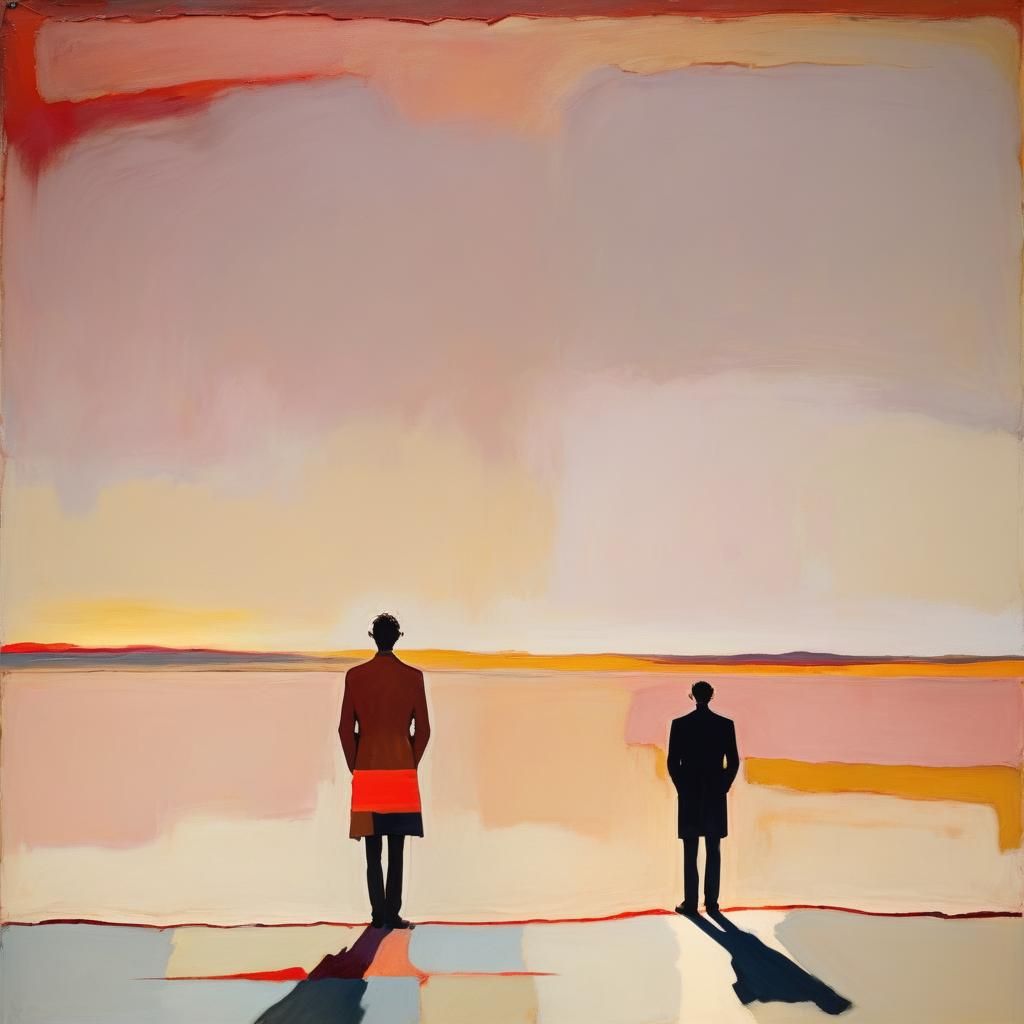 Abstract Figure at Horizon in Expressionist Style