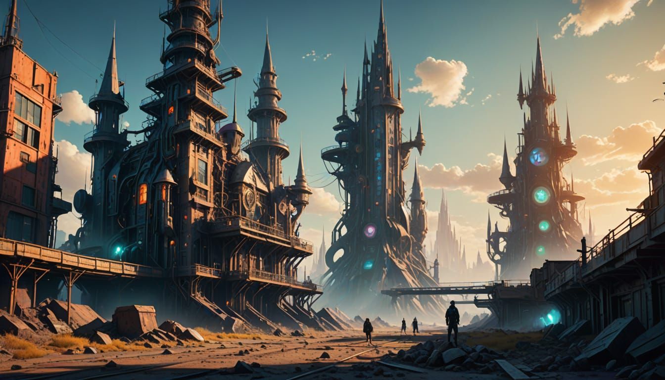 Futuristic Metropolis Strolls Across the Wasteland in Splend...