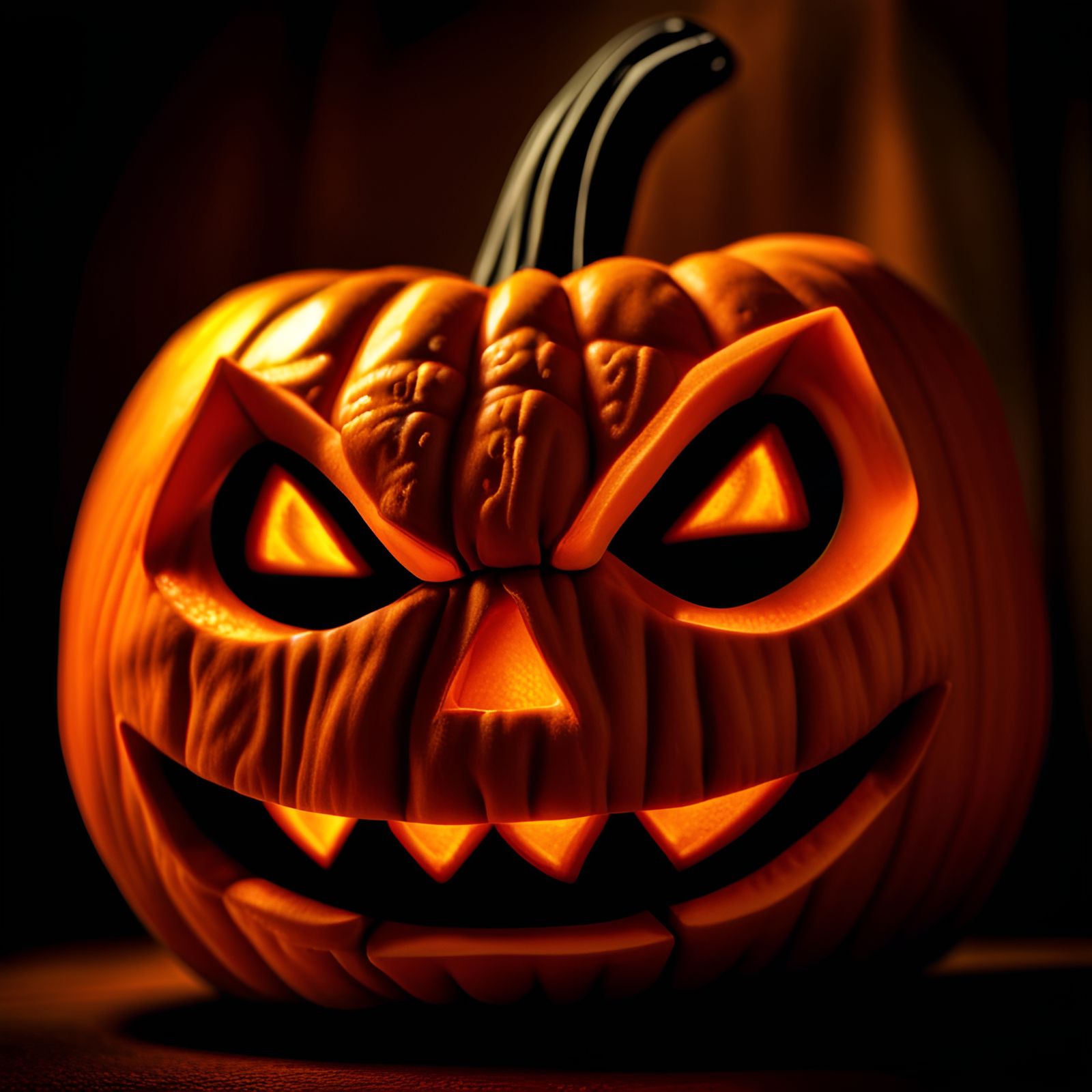 Hyperrealistic Halloween Jack-o'-Lantern in HDR