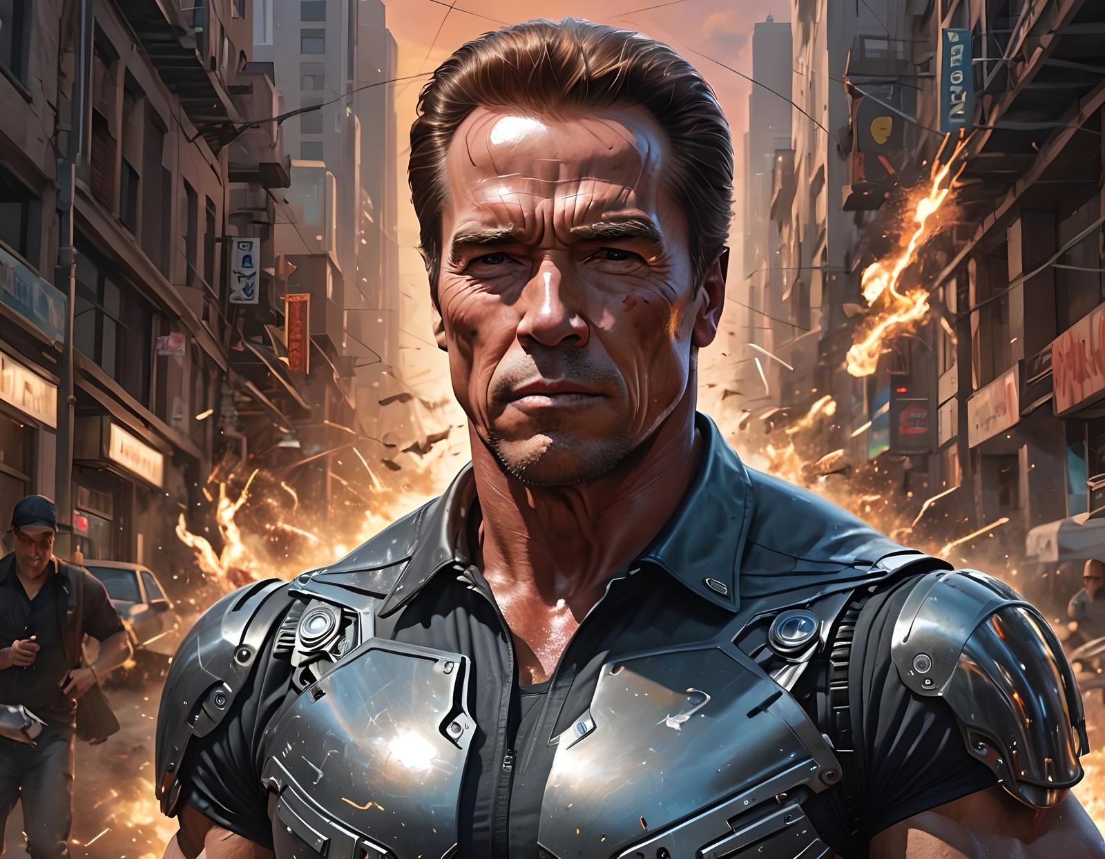 Terminator Portrait in Hyperdetailed Digital Art Style