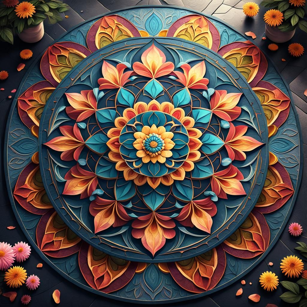 Mandala floor art
