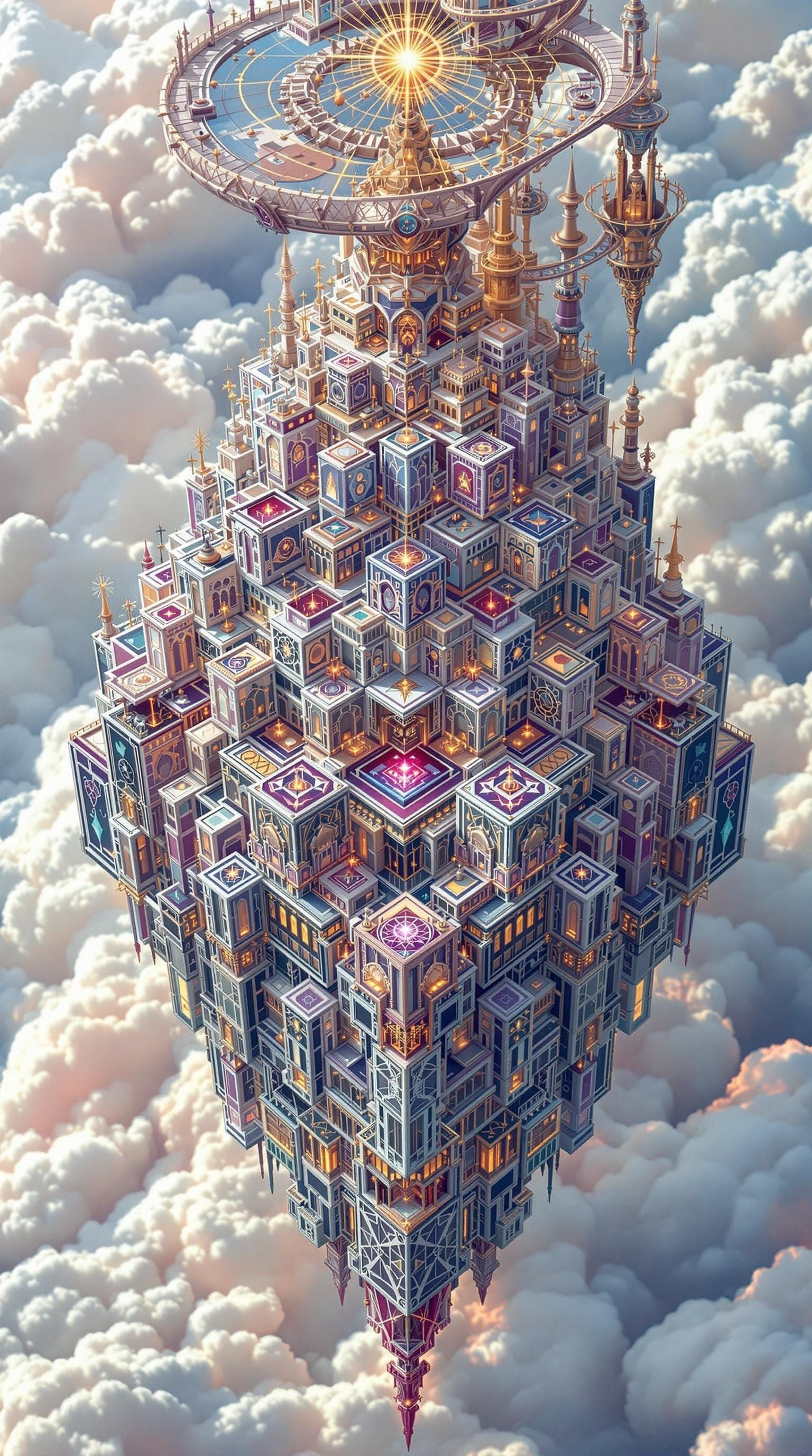Surreal Megastructure with Impossible Geometry in 3D