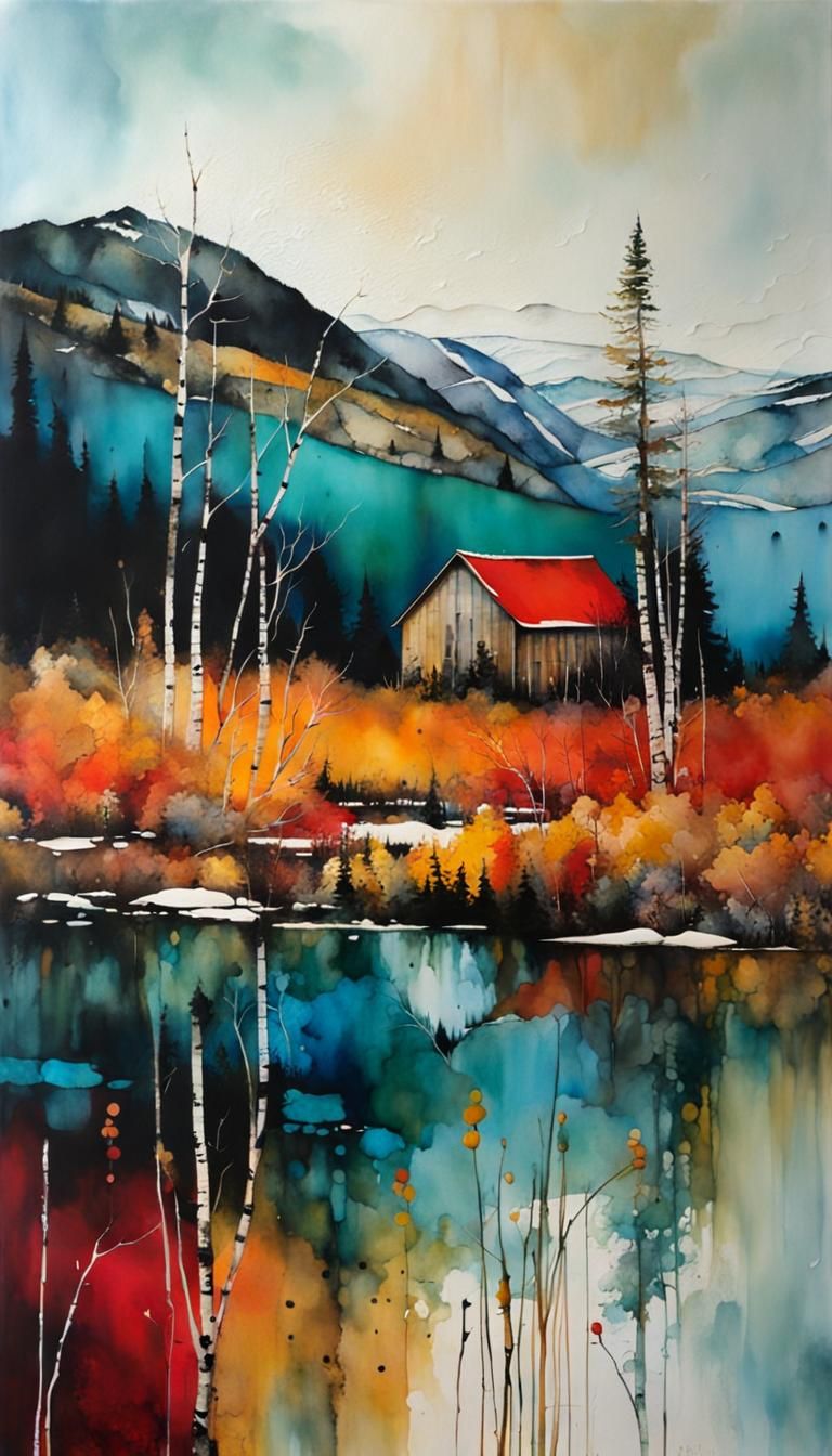 Yukon Territory Alcohol Ink Painting